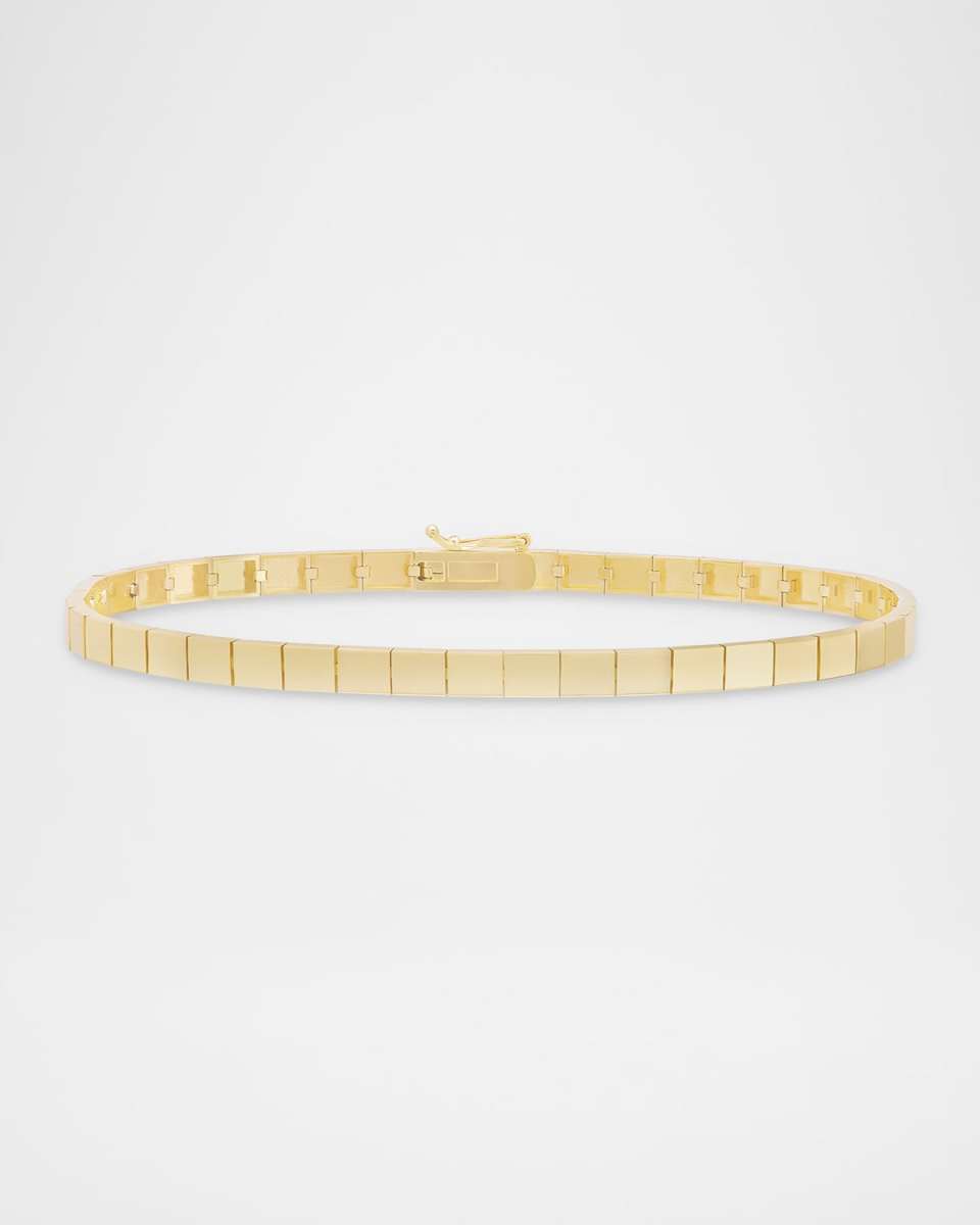 Thin Flash Tile Chain Bracelet in 14K Yellow Gold